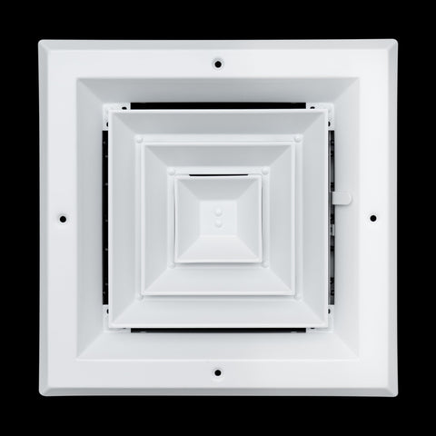 Fits 8x8 Duct Opening 4 WAY Aluminum Square Ceiling Diffuser | Register Vent Cover Grille for Ceiling | Rust Proof | White | Outer Dimensions: 9.75" X 9.75"