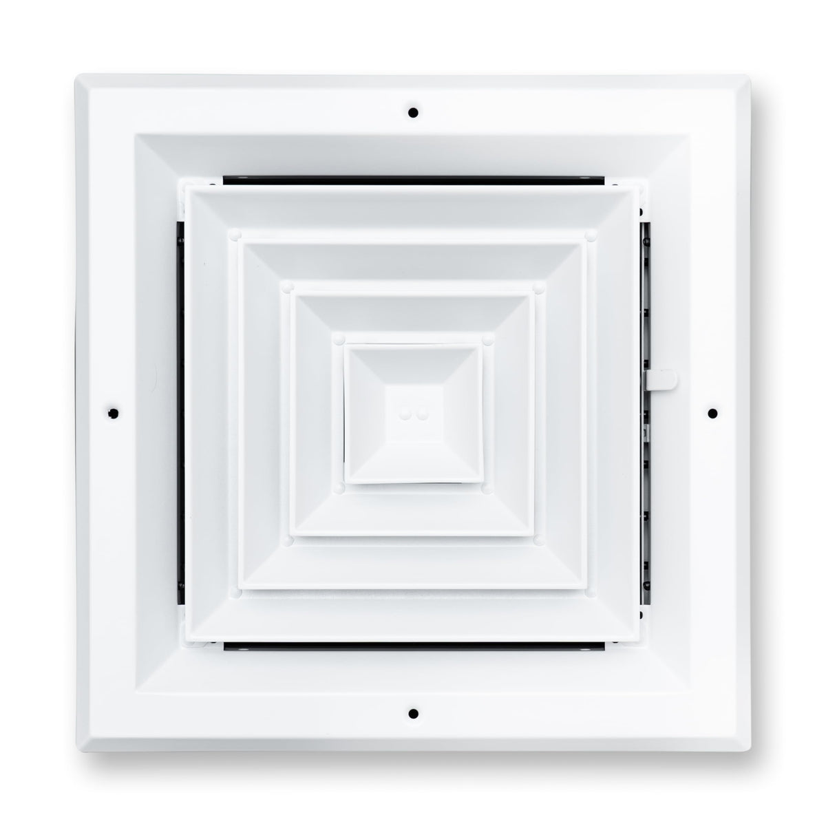 Fits 10x10 Duct Opening 4 WAY Aluminum Square Ceiling Diffuser | Register Vent Cover Grille for Ceiling | Rust Proof | White | Outer Dimensions: 11.75" X 11.75"
