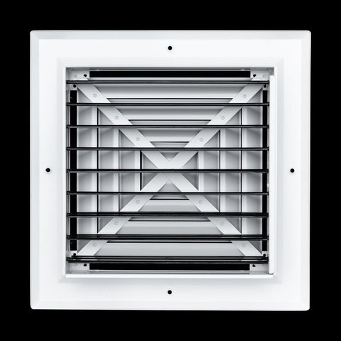 Fits 10x10 Duct Opening 4 WAY Aluminum Square Ceiling Diffuser | Register Vent Cover Grille for Ceiling | Rust Proof | White | Outer Dimensions: 11.75" X 11.75"
