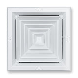 Fits 12x12 Duct Opening 4 WAY Aluminum Square Ceiling Diffuser | Register Vent Cover Grille for Ceiling | Rust Proof | White | Outer Dimensions: 13.75" X 13.75"