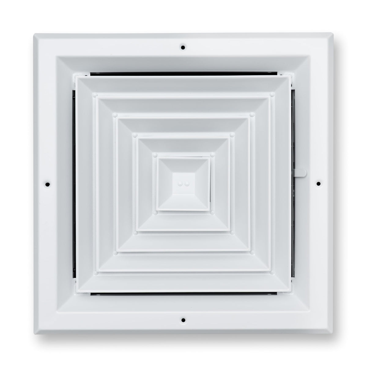 Fits 12x12 Duct Opening 4 WAY Aluminum Square Ceiling Diffuser | Register Vent Cover Grille for Ceiling | Rust Proof | White | Outer Dimensions: 13.75" X 13.75"