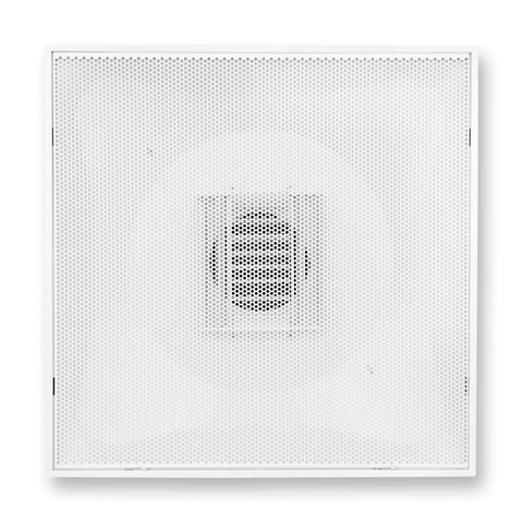 Fits 24x24 Steel T-Bar Drop Ceiling Grid | 2x2 Feet Lay in Steel Perforated Face Air Supply Diffuser with Round 6" [Neck Size] by Handua | Drop Ceiling Vent | White | Outer Dimension: 23-3/4" x 23-3/4"