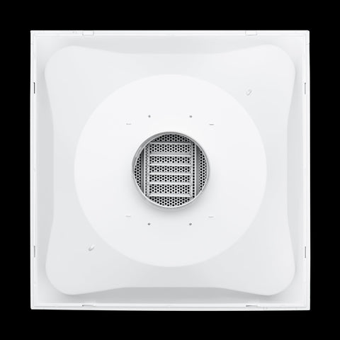 Fits 24x24 Steel T-Bar Drop Ceiling Grid | 2x2 Feet Lay in Steel Perforated Face Air Supply Diffuser with Round 6" [Neck Size] by Handua | Drop Ceiling Vent | White | Outer Dimension: 23-3/4" x 23-3/4"