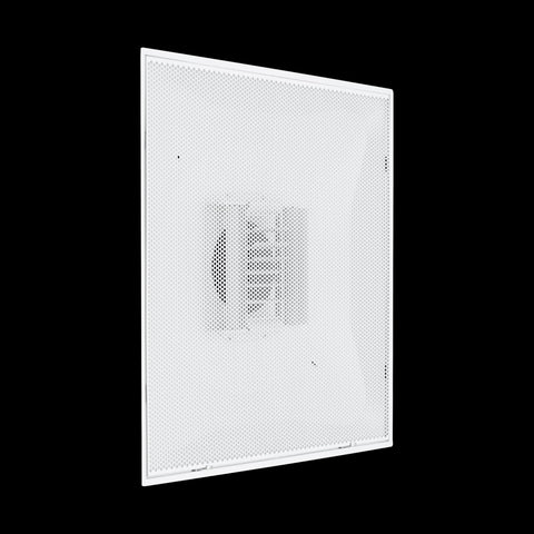 Fits 24x24 Steel T-Bar Drop Ceiling Grid | 2x2 Feet Lay in Steel Perforated Face Air Supply Diffuser with Round 6" [Neck Size] by Handua | Drop Ceiling Vent | White | Outer Dimension: 23-3/4" x 23-3/4"