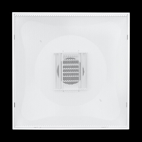 Fits 24x24 Steel T-Bar Drop Ceiling Grid | 2x2 Feet Lay in Steel Perforated Face Air Supply Diffuser with Round 6" [Neck Size] by Handua | Drop Ceiling Vent | White | Outer Dimension: 23-3/4" x 23-3/4"
