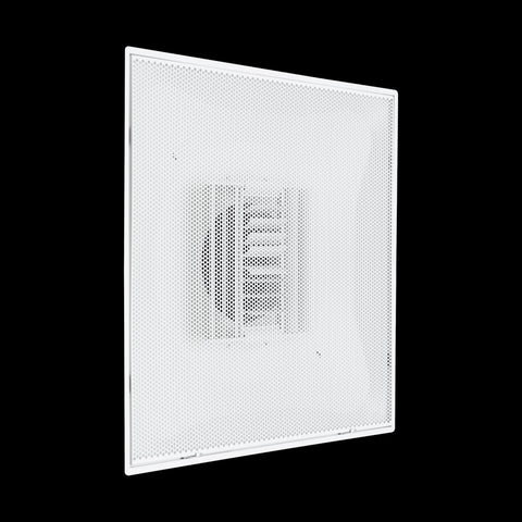 Fits 24x24 Steel T-Bar Drop Ceiling Grid | 2x2 Feet Lay in Steel Perforated Face Air Supply Diffuser with Round 8" [Neck Size] by Handua | Drop Ceiling Vent | White | Outer Dimension: 23-3/4" x 23-3/4"