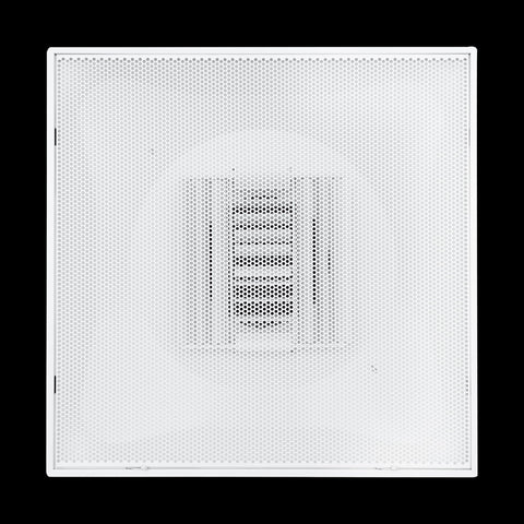 Fits 24x24 Steel T-Bar Drop Ceiling Grid | 2x2 Feet Lay in Steel Perforated Face Air Supply Diffuser with Round 8" [Neck Size] by Handua | Drop Ceiling Vent | White | Outer Dimension: 23-3/4" x 23-3/4"