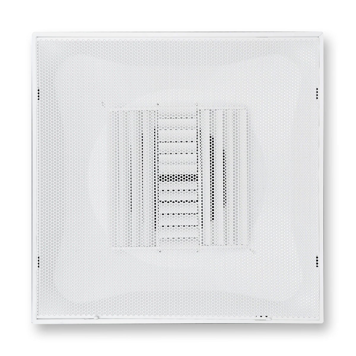 Fits 24x24 Steel T-Bar Drop Ceiling Grid | 2x2 Feet Lay in Steel Perforated Face Air Supply Diffuser with Round 10" [Neck Size] by Handua | Drop Ceiling Vent | White| Outer Dimension: 23-3/4" x 23-3/4"