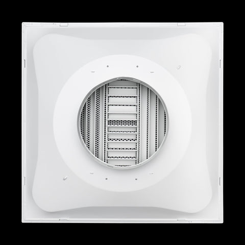 Fits 24x24 Steel T-Bar Drop Ceiling Grid | 2x2 Feet Lay in Steel Perforated Face Air Supply Diffuser with Round 10" [Neck Size] by Handua | Drop Ceiling Vent | White| Outer Dimension: 23-3/4" x 23-3/4"