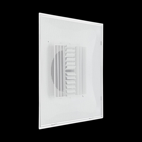 Fits 24x24 Steel T-Bar Drop Ceiling Grid | 2x2 Feet Lay in Steel Perforated Face Air Supply Diffuser with Round 10" [Neck Size] by Handua | Drop Ceiling Vent | White| Outer Dimension: 23-3/4" x 23-3/4"