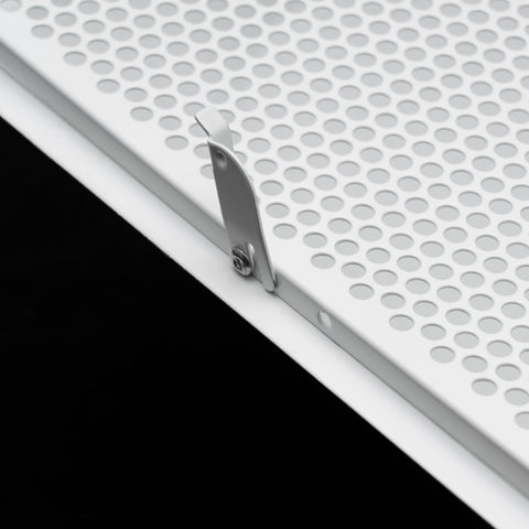 Fits 24x24 Steel T-Bar Drop Ceiling Grid | 2x2 Feet Lay in Steel Perforated Face Air Supply Diffuser with Round 10" [Neck Size] by Handua | Drop Ceiling Vent | White| Outer Dimension: 23-3/4" x 23-3/4"