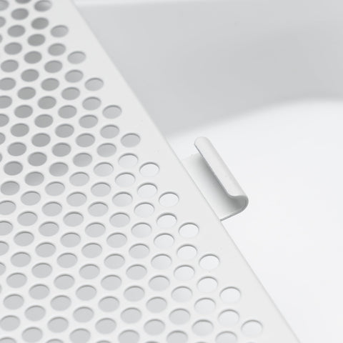 Fits 24x24 Steel T-Bar Drop Ceiling Grid | 2x2 Feet Lay in Steel Perforated Face Air Supply Diffuser with Round 10" [Neck Size] by Handua | Drop Ceiling Vent | White| Outer Dimension: 23-3/4" x 23-3/4"