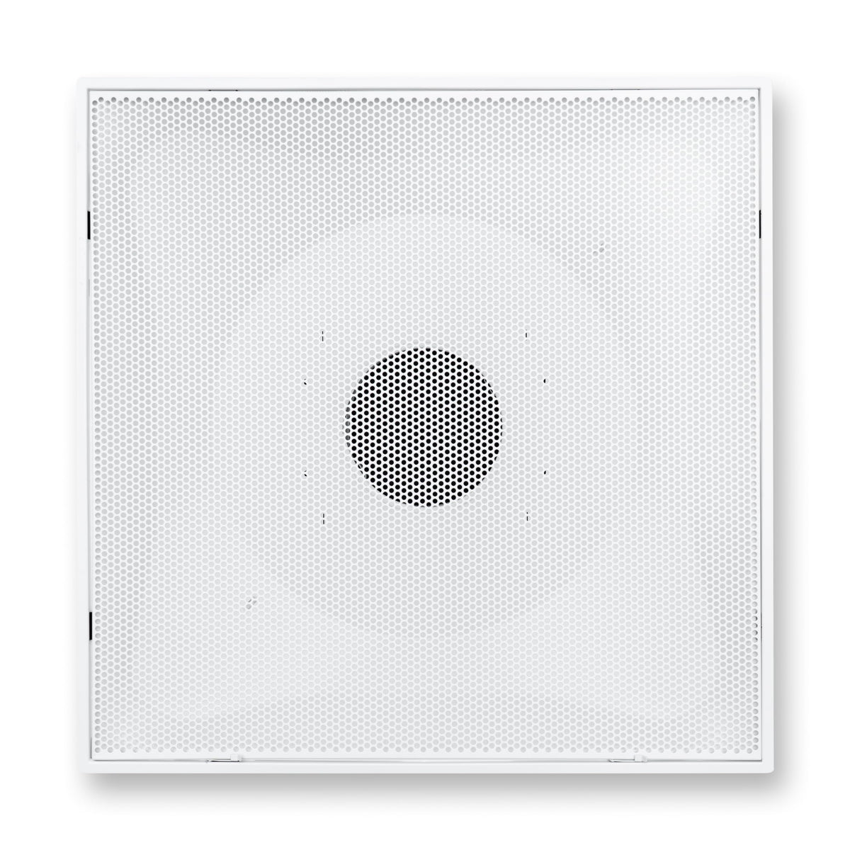 Fits 24x24 Steel T-Bar Drop Ceiling Grid | 2x2 Feet Lay in Steel Perforated Face Return Air Grille with Round 6" [Neck Size] by Handua | Drop Ceiling Vent | White | Outer Dimension: 23-3/4" x 23-3/4"