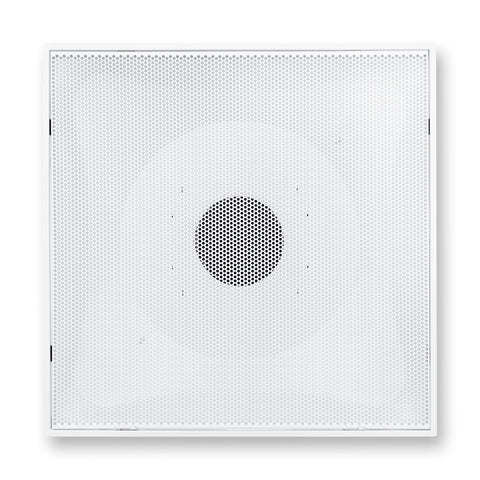 Fits 24x24 Steel T-Bar Drop Ceiling Grid | 2x2 Feet Lay in Steel Perforated Face Return Air Grille with Round 6" [Neck Size] by Handua | Drop Ceiling Vent | White | Outer Dimension: 23-3/4" x 23-3/4"