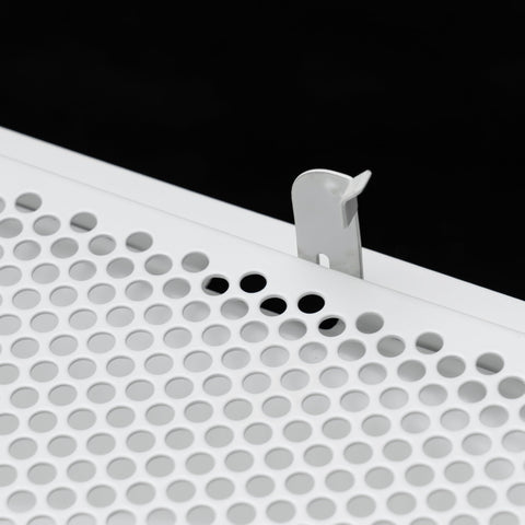 Fits 24x24 Steel T-Bar Drop Ceiling Grid | 2x2 Feet Lay in Steel Perforated Face Return Air Grille with Round 6" [Neck Size] by Handua | Drop Ceiling Vent | White | Outer Dimension: 23-3/4" x 23-3/4"