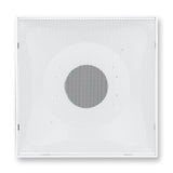 Fits 24x24 Steel T-Bar Drop Ceiling Grid | 2x2 Feet Lay in Steel Perforated Face Return Air Grille with Round 8" [Neck Size] | Drop Ceiling Vent | White | Outer Dimension: 23-3/4" x 23-3/4"