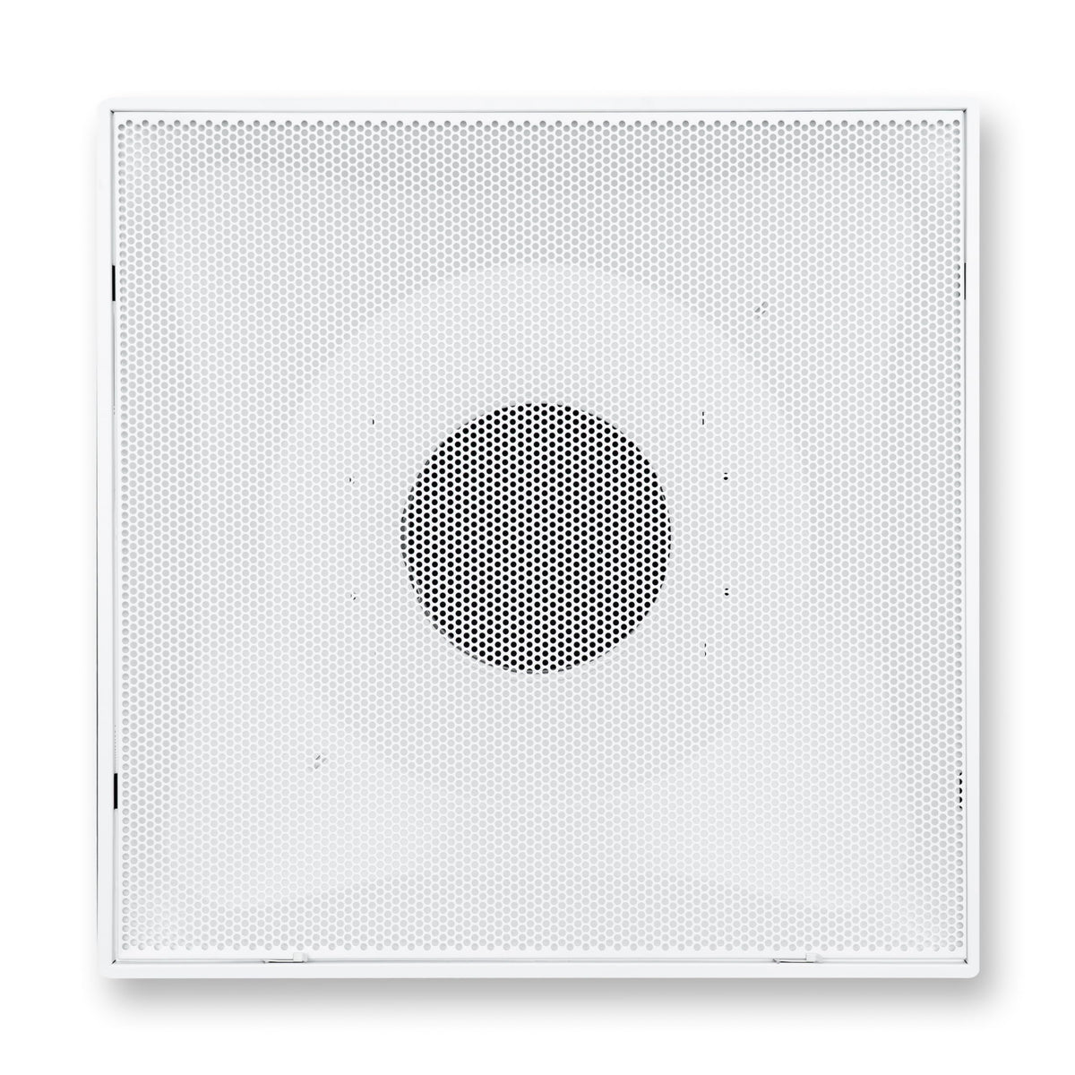 Fits 24x24 Steel T-Bar Drop Ceiling Grid | 2x2 Feet Lay in Steel Perforated Face Return Air Grille with Round 8" [Neck Size] by Handua | Drop Ceiling Vent | White | Outer Dimension: 23-3/4" x 23-3/4"