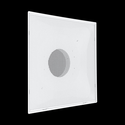 Fits 24x24 Steel T-Bar Drop Ceiling Grid | 2x2 Feet Lay in Steel Perforated Face Return Air Grille with Round 8" [Neck Size] by Handua | Drop Ceiling Vent | White | Outer Dimension: 23-3/4" x 23-3/4"