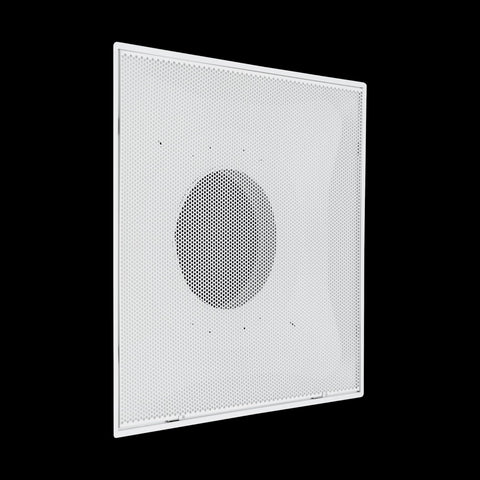 Fits 24x24 Steel T-Bar Drop Ceiling Grid | 2x2 Feet Lay in Steel Perforated Face Return Air Grille with Round 10" [Neck Size] by Handua | Drop Ceiling Vent | White | Outer Dimension: 23-3/4" x 23-3/4"