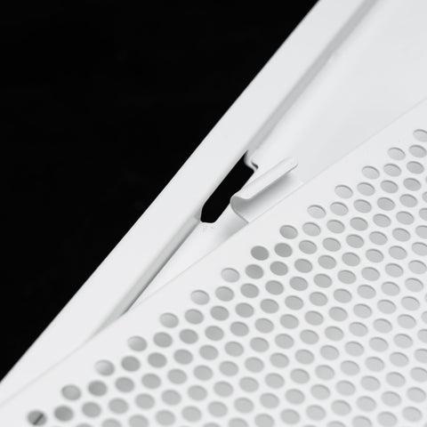 Fits 24x24 Steel T-Bar Drop Ceiling Grid | 2x2 Feet Lay in Steel Perforated Face Return Air Grille with Round 10" [Neck Size] by Handua | Drop Ceiling Vent | White | Outer Dimension: 23-3/4" x 23-3/4"