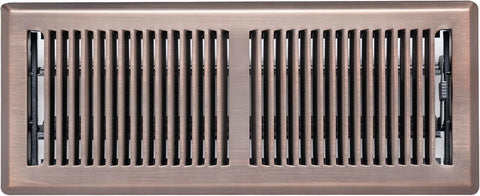 Fits 4x12 and 12x4 Duct Opening | Floor Register with Contemporary Louvered Design by Handua | Heavy Duty Walkable Design with Damper | Floor Vent Grille | Easy to Adjust Air Supply Lever | Bronze