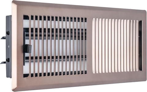 Fits 4x12 and 12x4 Duct Opening | Floor Register with Contemporary Louvered Design by Handua | Heavy Duty Walkable Design with Damper | Floor Vent Grille | Easy to Adjust Air Supply Lever | Bronze