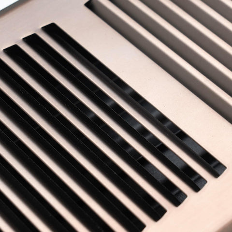 Fits 4x12 and 12x4 Duct Opening | Floor Register with Contemporary Louvered Design by Handua | Heavy Duty Walkable Design with Damper | Floor Vent Grille | Easy to Adjust Air Supply Lever | Bronze