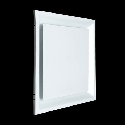 Fits 24x24 Steel T-Bar Drop Ceiling Grid | 2x2 Feet Lay in Steel Air Supply Diffuser with Round 6" [Neck Size] by Handua | Flat Plate Plaque Diffuser | White | Outer Dimension: 23-3/4" x 23-3/4"