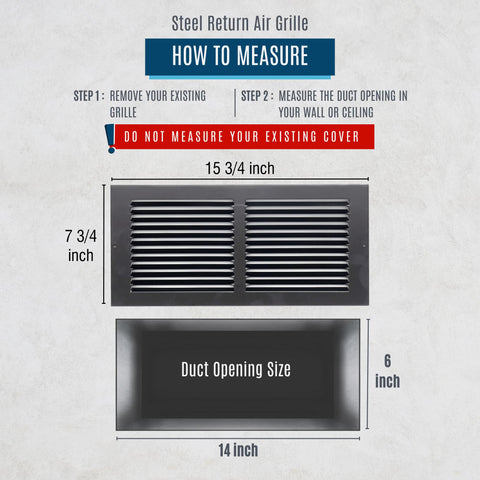 Steel Return Air Grille HVAC Duct Cover Grill White - Many Size Options