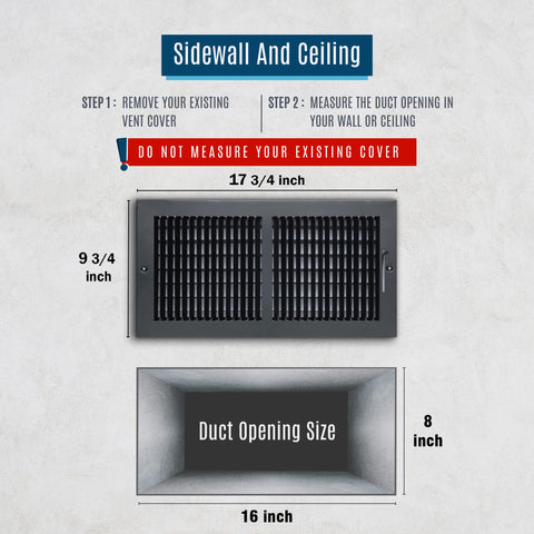 Steel Air Supply Diffuser | 1-2-3-4 Way Vent Cover Grill for Sidewall & Ceiling