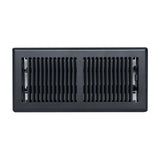 4"x10" Heavy Duty Steel Floor Register, Louvered Air Vent with Adjustable Damper | Matte Black | Out. Dim.: 5-3/4"W X 11-1/2"H