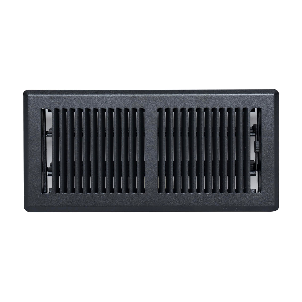 4"x10" Heavy Duty Steel Floor Register, Louvered Air Vent with Adjustable Damper | Matte Black | Out. Dim.: 5-3/4"W X 11-1/2"H