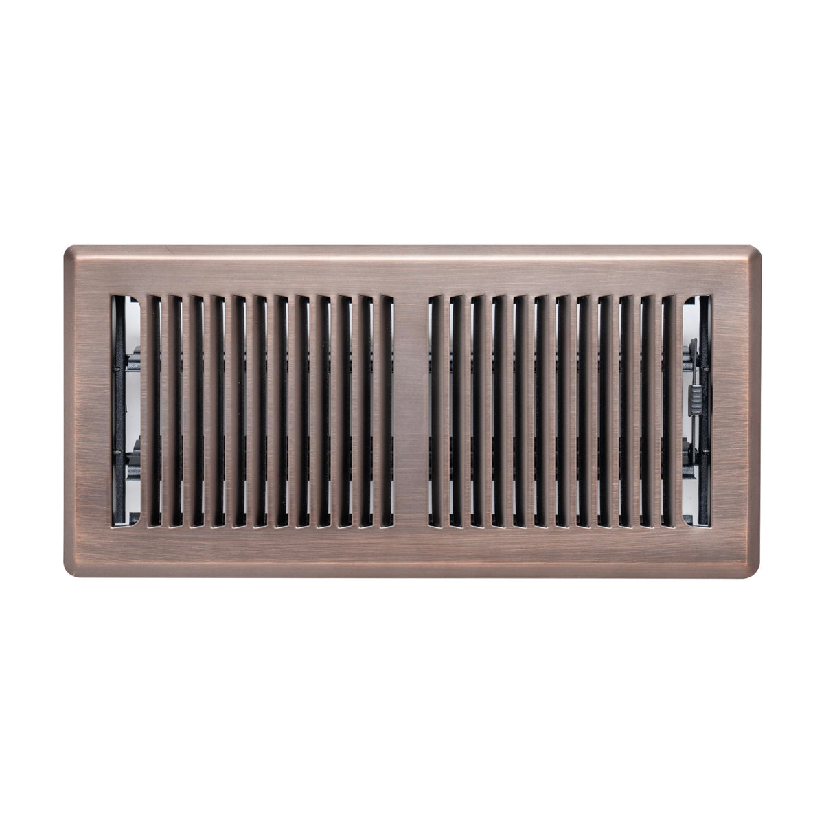 4"x10" Heavy Duty Steel Floor Register, Louvered Air Vent with Adjustable Damper | Bronze | Out. Dim.: 5-3/4"W X 11-1/2"H