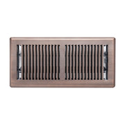 4 x 10-inch Bronze Steel decorative floor register, front view
