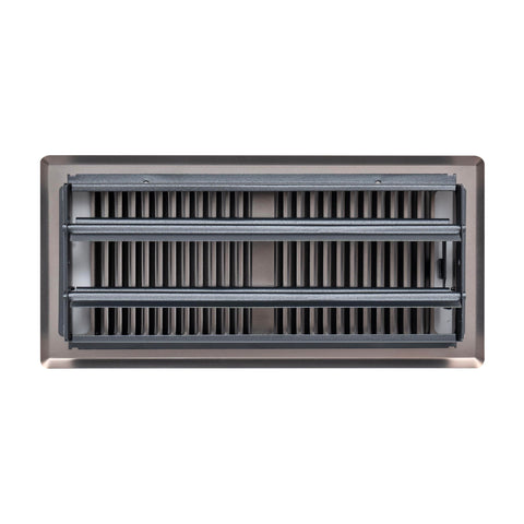 4"x10" Heavy Duty Steel Floor Register, Louvered Air Vent with Adjustable Damper | Bronze | Out. Dim.: 5-3/4"W X 11-1/2"H