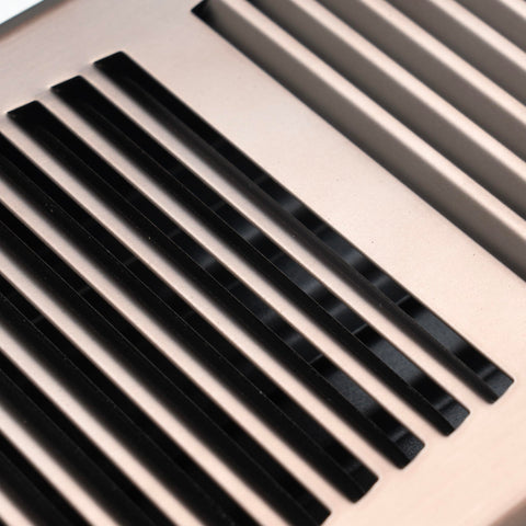 4"x10" Heavy Duty Steel Floor Register, Louvered Air Vent with Adjustable Damper | Bronze | Out. Dim.: 5-3/4"W X 11-1/2"H