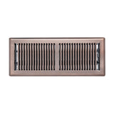 4x12 Bronze Steel Floor Register, Walkable Heavy-Duty Contemporary Louvered Vent Cover with Damper