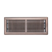 4 x 12-inch Bronze Steel decorative floor register, front view