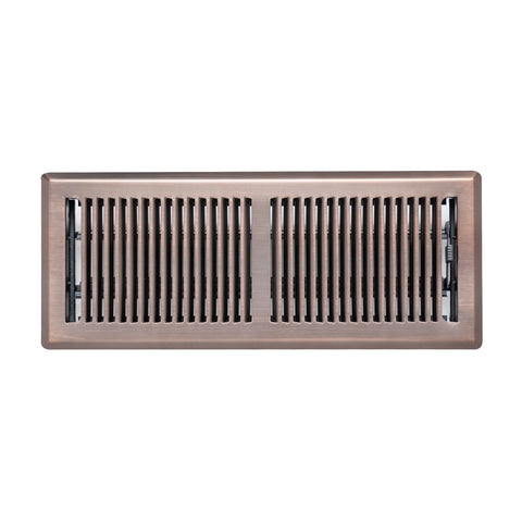 Fits 4x12 and 12x4 Duct Opening | Floor Register with Contemporary Louvered Design by Handua | Heavy Duty Walkable Design with Damper | Floor Vent Grille | Easy to Adjust Air Supply Lever | Bronze