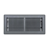 4"x10" Heavy Duty Steel Floor Register, Louvered Air Vent with Adjustable Damper | Dark Gray | Out. Dim.: 5-3/4"W X 11-1/2"H