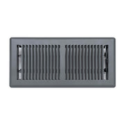 4 x 10-inch Dark Gray Steel decorative floor register, front view