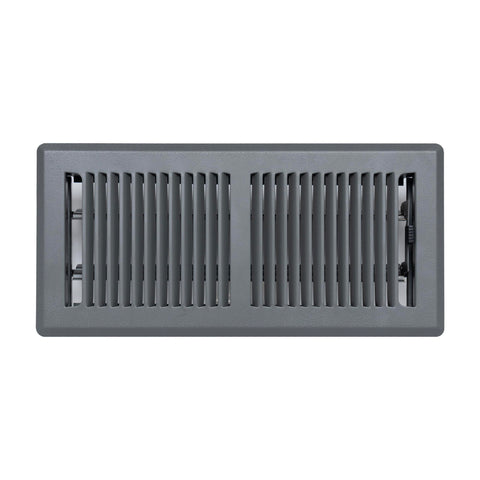 Fits 4x10 and 10x4 Duct Opening | Floor Register with Contemporary Louvered Design by Handua | Heavy Duty Walkable Design with Damper | Floor Vent Grille | Easy to Adjust Air Supply Lever | Dark Gray