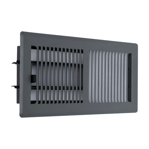 Fits 4x10 and 10x4 Duct Opening | Floor Register with Contemporary Louvered Design by Handua | Heavy Duty Walkable Design with Damper | Floor Vent Grille | Easy to Adjust Air Supply Lever | Dark Gray