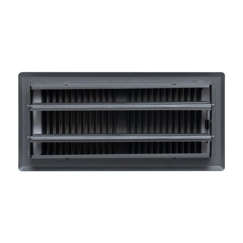 Fits 4x10 and 10x4 Duct Opening | Floor Register with Contemporary Louvered Design by Handua | Heavy Duty Walkable Design with Damper | Floor Vent Grille | Easy to Adjust Air Supply Lever | Dark Gray