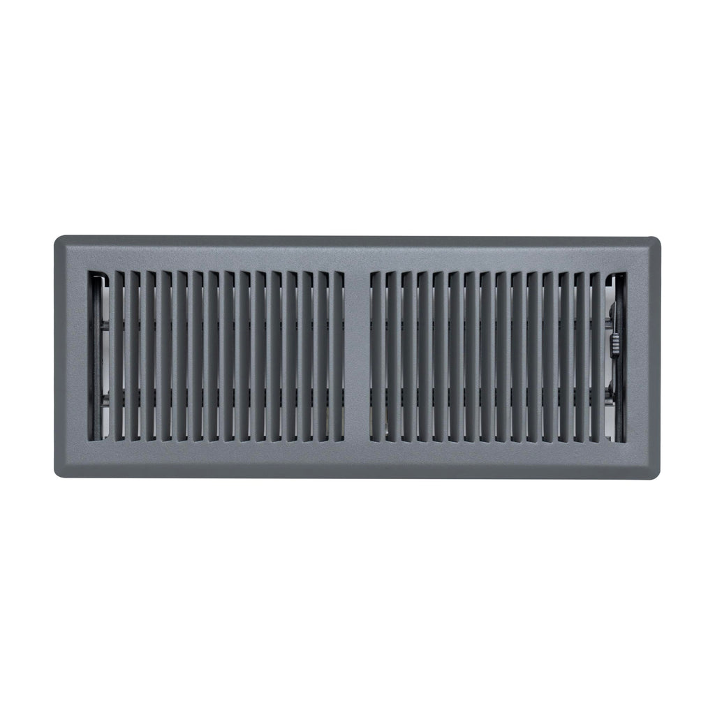 Fits 4x12 and 12x4 Duct Opening | Floor Register with Contemporary Louvered Design by Handua | Heavy Duty Walkable Design with Damper | Floor Vent Grille | Easy to Adjust Air Supply Lever | Dark Gray