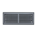 4"x12" Heavy Duty Steel Floor Register, Louvered Air Vent with Adjustable Damper | Dark Gray | Out. Dim.: 5-3/4"W X 13-1/2"H