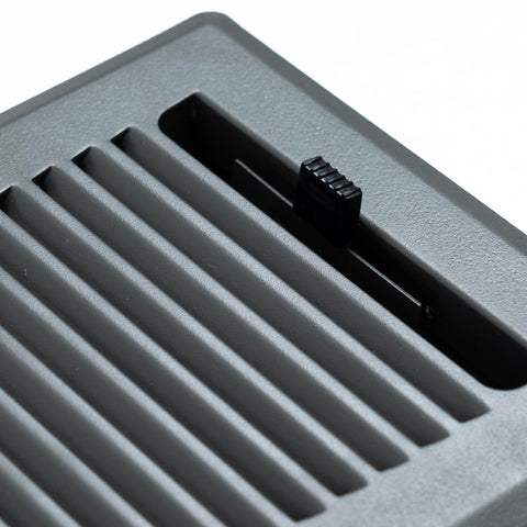 4"x12" Heavy Duty Steel Floor Register, Louvered Air Vent with Adjustable Damper | Dark Gray | Out. Dim.: 5-3/4"W X 13-1/2"H