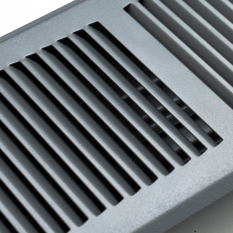 4"x12" Heavy Duty Steel Floor Register, Louvered Air Vent with Adjustable Damper | Dark Gray | Out. Dim.: 5-3/4"W X 13-1/2"H