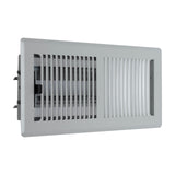 4"x10" Heavy Duty Steel Floor Register, Louvered Air Vent with Adjustable Damper | Light Gray | Out. Dim.: 5-3/4"W X 11-1/2"H