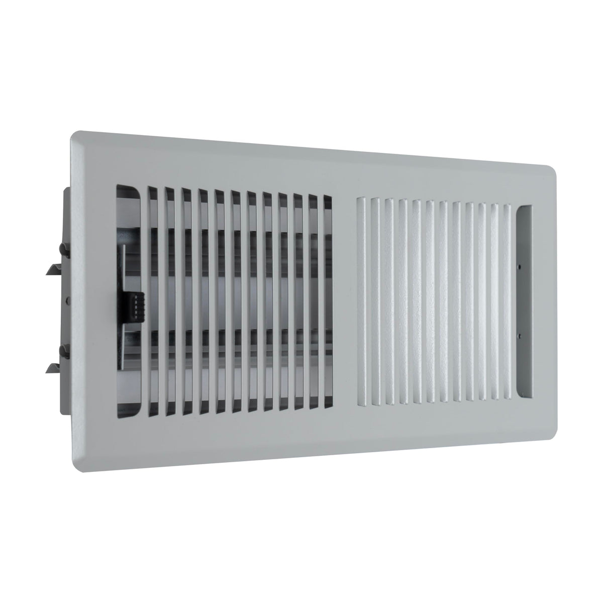 Fits 4x10 and 10x4 Duct Opening | Floor Register with Contemporary Louvered Design by Handua | Heavy Duty Walkable Design with Damper | Floor Vent Grille | Easy to Adjust Air Supply Lever | Light Gray